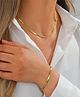 Yu Fashions Minimal Snake Golden Necklace & Bracelet Korean Set - 20 g