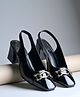Shoetopia Chain Detailed Slip On Sandals - Black