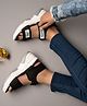 Shoetopia Strap Detailed Velcro Closure Sandals - Grey