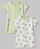 Babyoye 100% Cotton Interlock Woven Half Sleeves Rompers With Hippo Print Pack of 2 - Light Green