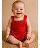 Mamma's Bear 100% Cotton Woven Sleeveless Solid Romper  - Red