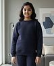Anthrilo Fleece Knit Full Sleeves Solid Light Winter Sweatshirt - Navy  Blue