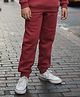 Anthrilo Fleece Knit Solid Winter Joggers - Wine