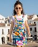 OLLINGTON ST. Cotton Printed Pinafore And Knit Inner Top  - Multicolour & White