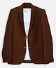CAVIO Cotton Blend Woven Full Sleeves Blazer With Stone Embellished Energy Flows Where Intention Goes Text Designed Tee Set - Brown