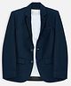 CAVIO Cotton Blend Woven Full Sleeves Blazer With Stone Embellished Energy Flows Where Intention Goes Text Designed Tee Set - Navy Blue