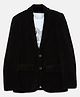 Charchit Cotton Blend Woven Full Sleeves Solid Blazer With Music Text Printed Tee - Black