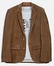 Charchit Cotton Blend Woven Full Sleeves Solid Blazer With Music Text Printed Tee - Golden