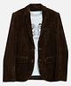 Charchit Cotton Blend Woven Full Sleeves Solid Blazer With Music Text Printed Tee - Brown