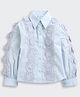 Tiny Girl Cotton Woven Full Sleeves Floral Embroidered Lace Detailed Shirt - Sky Blue