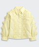Tiny Girl Cotton Woven Full Sleeves Floral Embroidered Lace Detailed Shirt - Yellow