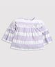 Tiny Girl Woven Three Fourth Sleeves Textured & Striped Top - Lavender