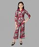 Tiny Girl Woven Full Sleeves Floral Printed Coordinating Shirt & Palazzo Set - Maroon