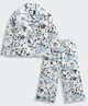 Tiny Girl Woven Full Sleeves Floral Printed Coordinating Shirt and Pant Set - Powder Blue