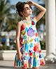 OLLINGTON ST. Cotton Knit Floral Printed Sleeveless Dress - Multicolor