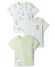 Babyoye 100% Cotton Interlock Knit Half Sleeves Jhablas With Hippo & Tiger Print Pack of 3 - Multicolor