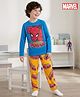 Pine Kids Marvel Single Jersey Knit Full Sleeves T-Shirt & Pajama Night Suit With Spiderman Print -  Blue