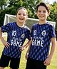 Pine Active Knit Half Sleeves Sports Theme Printed T-Shirt - Navy Blue
