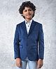 CRIMSOUNE CLUB Woven Full Sleeves Textured Blazer - Blue