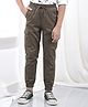 CRIMSOUNE CLUB Cotton Woven Solid Track Pants - Olive Green