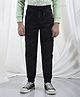 CRIMSOUNE CLUB Cotton Woven Solid Track Pants - Black