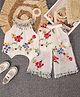 Mark & Mia Sleeveless Floral Embroidered Co-Ords Top & Pant Set - Beige