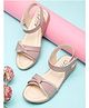 Tiny Bugs  Stone Embellished  Velcro Closure Sandals - Peach