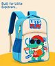 Babyhug 15 Inches Crocodile Lets Go Backpack |1 Main Compartments, 1 Front Pockets 1 side Bottle Pocket|Water Resistant|Long lasting and Durable Zippers | For School Travel and Outdoors|White Blue