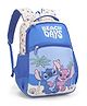 Babyhug Disney Stitch Beach Days Backpack | 2 Main Compartments, 1 Front Pocket, 2 Side Bottle Pockets | Water Resistant | Durable Zippers | For School & Outdoors - 16 Inches | Blue White