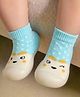 Cute Walk by Babyhug Slip On Sock Shoes With Polka Dots Design - Light Blue