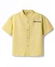 Primo Gino Cotton Woven Dropped Shoulder Shirt with Placement Embroidery Details  Green 12-14 Years