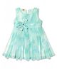 Dew Drops Cotton Woven Sleeveless One Piece Dress with Pleats and Bow MULTI 6-12 Months