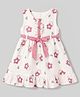 Dew Drops Cotton Woven One Piece Dresses Sleeveless Floral Print PEACH 4-5 Years