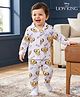 Babyoye Disney Single Jersey Knit Full Sleeves Co-ords Night Suit With Lion King Print - White
