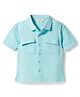 Bonfino 100% Cotton Woven Drop Shoulder Sleeves Shirt With Oversized Patch Pockets - Light Blue