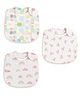 Polka Tots 100% Muslin Cotton Printed Pack of 3 Bibs - Multicolor