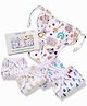 Polka Tots 100% Muslin Cotton Printed Pack of 5 Nappie - Multicolor