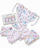 Polka Tots 100% Muslin Cotton Printed Pack of 5 Nappie - Multicolor