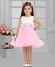 Tiny Kingdom Net Woven Sleeveless Floral Applique Detailed Dress - Pink