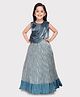 Betty By Tiny Kingdom Woven Sleevless Dupatta Style Designed Gown - Grey