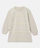 BYB Premium Cotton Knit Half Sleeves Lace Detailed Dress -  Ecrue Melange