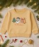 Kidbea Cotton Knit Christmas Theme Full Sleeves Tis The Season Text Printed Sweatshirt - Beige