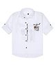 Charchit Cotton Woven Full Sleeves Unstoppable Text Printed Shirt With Tee - White