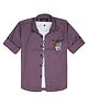 Charchit Cotton Woven Full Sleeves Unstoppable Text Printed Shirt With Tee - Magenta