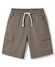 Pine Kids Cotton Elastane Woven Solid Colour Shorts With Cargo Pockets - Grey