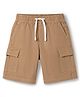 Pine Kids Cotton Elastane Woven Solid Colour Shorts With Cargo Pockets - Light Brown