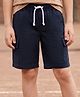 Pine Kids Cotton Elastane Woven Solid Colour Shorts With Cargo Pockets - Navy