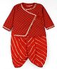 Exclusive from Jaipur Cotton Woven Full Sleeves Striped Kurta Dhoti Set - Red