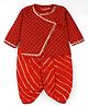 Exclusive from Jaipur Cotton Woven Full Sleeves Striped Kurta Dhoti Set - Red