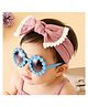 Babyhug Free Size Headband With Bow Applique & Sunglasses With Floral Design - Pink & Blue